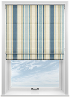 Laura Ashley Awning Stripe, Seaspray - Twist&Fit Roman Blind